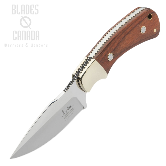 Gil Hibben Diamondback Fixed Blade Knife, Wood Handle, Leather Sheath, GH5100